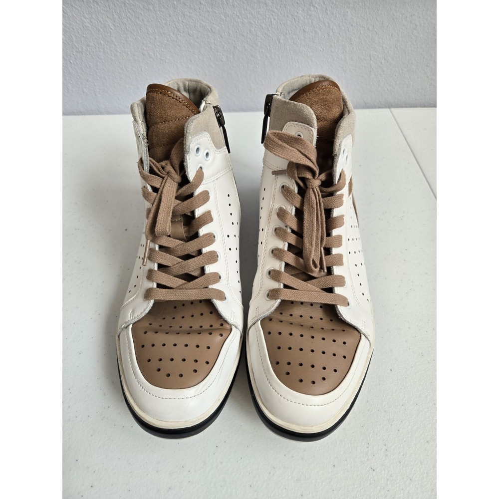 Kenneth Cole Men's Size 9.5  Awearness Barker High Top Tan Black White‎ Leather